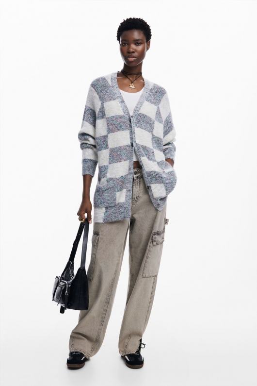 CARDIGAN CU PRINT IN DUNGI