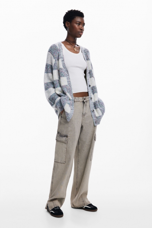 CARDIGAN CU PRINT IN DUNGI