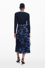 ROCHIE MIDI, ALBASTRA CU PRINT FLORAL