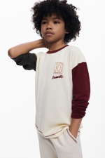 BLUZA DIN BUMBAC, CREM CU MANECI VISINII