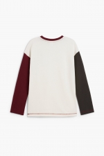 BLUZA DIN BUMBAC, CREM CU MANECI VISINII