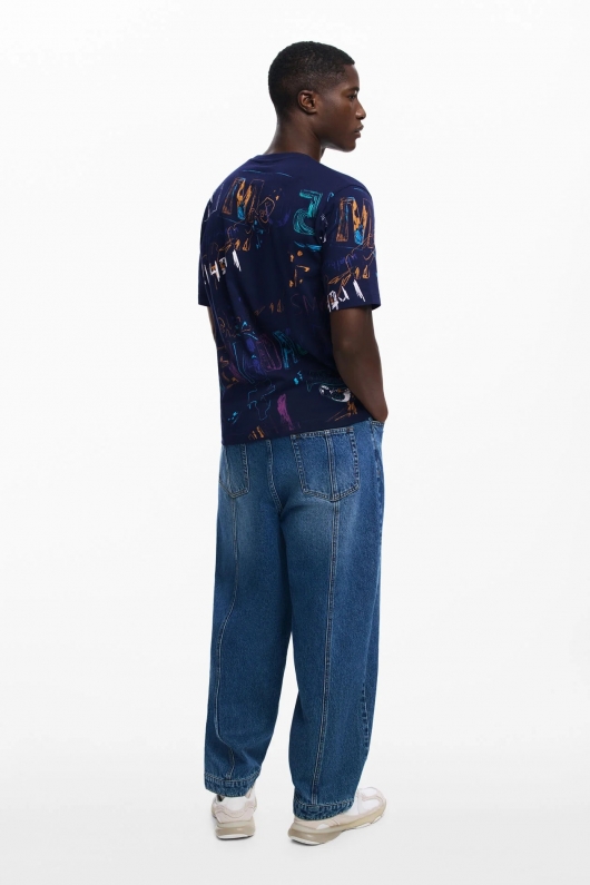 TRICOU ALBASTRU CU PRINT