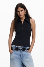 BLUZA NEAGRA FARA MANECI