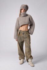 PANTALONI DENIM CU PRINT