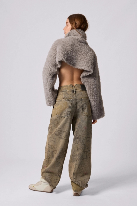 PANTALONI DENIM CU PRINT