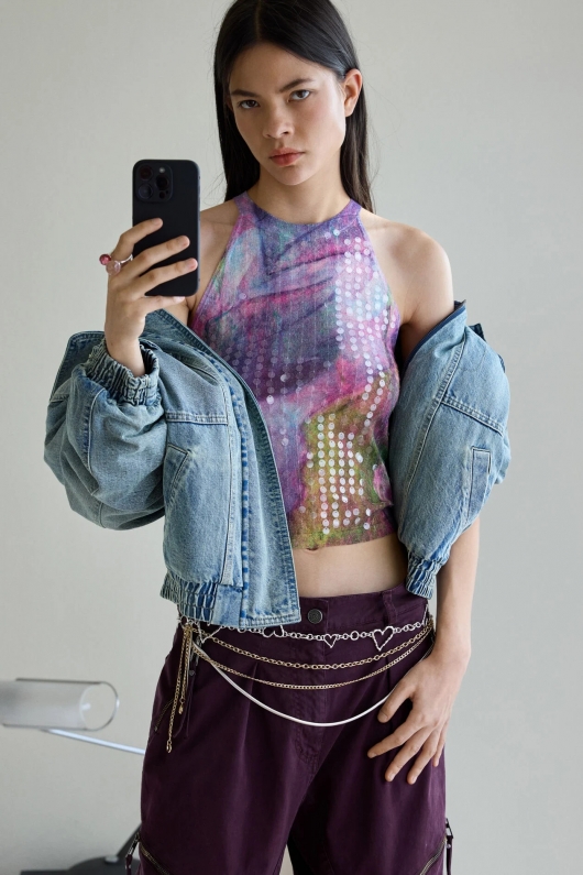 TOP MULTICOLOR CU PAIETE