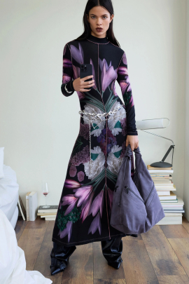 ROCHIE LUNGA CU PRINT FLORAL