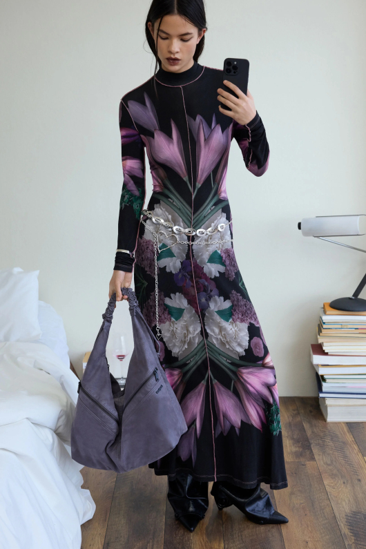 ROCHIE LUNGA CU PRINT FLORAL