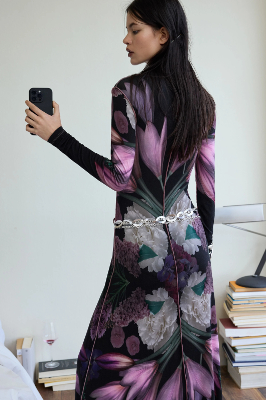 ROCHIE LUNGA CU PRINT FLORAL