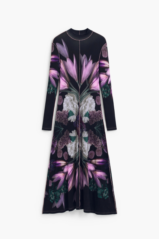 ROCHIE LUNGA CU PRINT FLORAL