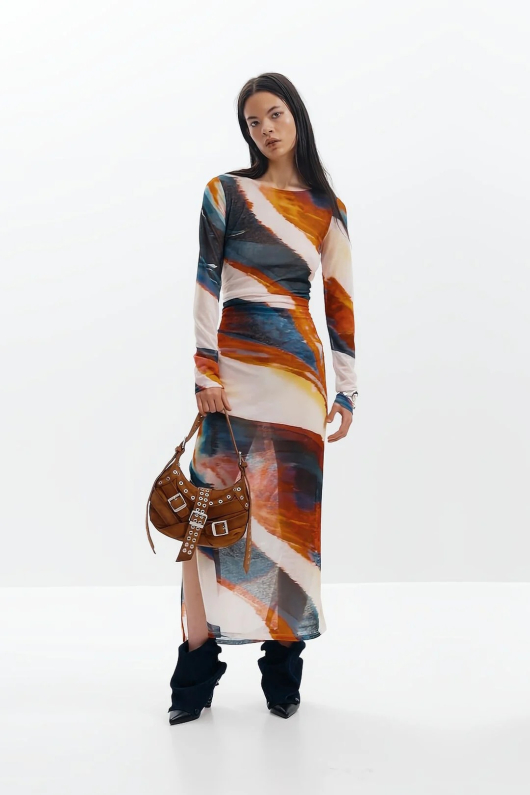 ROCHIE MULTICOLORA CU PRINT