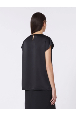 BLUZA NEAGRA SATINATA, CU DANTELA