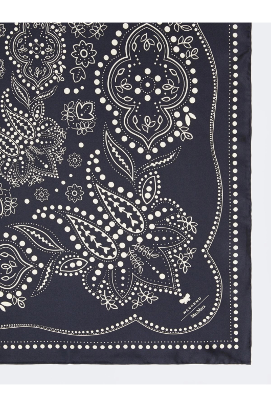 ESARFA DIN MATASE, BLEUMARINE CU PRINT