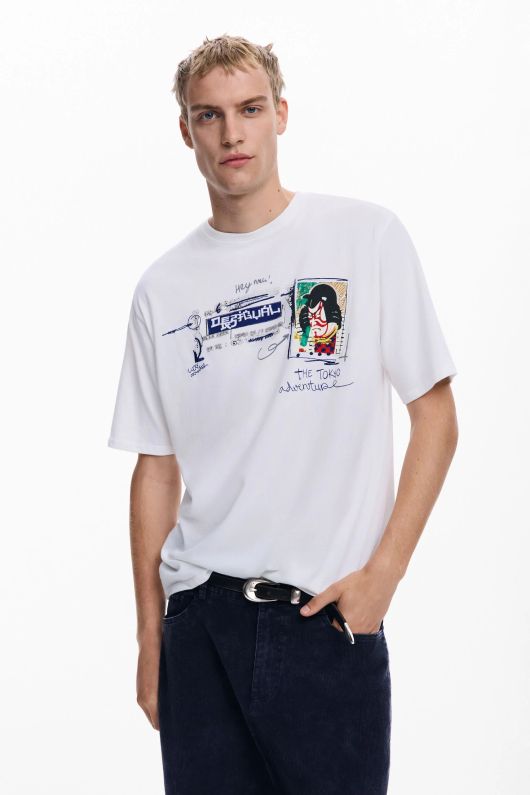 TRICOU ALB CU PRINT