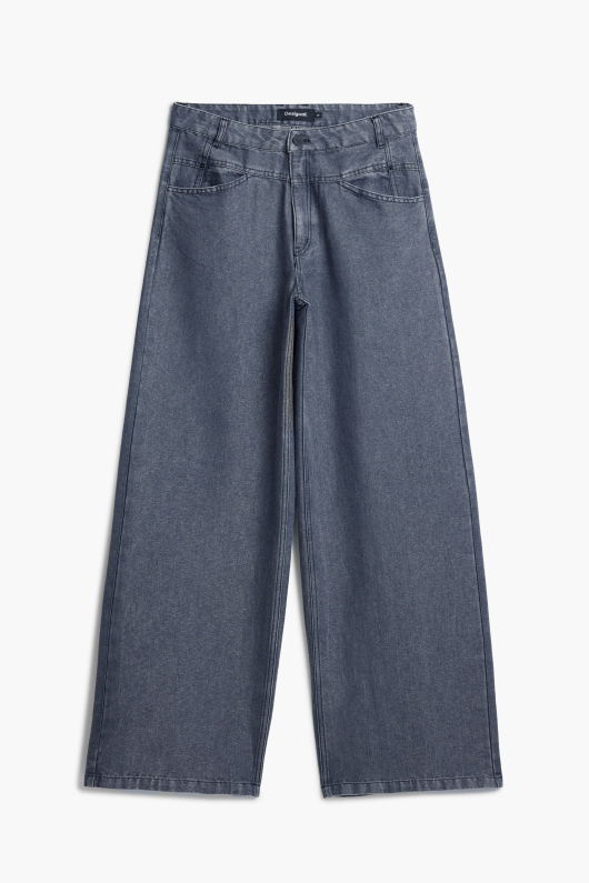 PANTALONI DENIM CU FIR METALIZAT