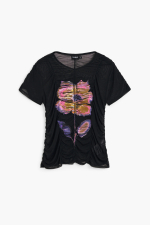 Tricou din tul cu flori