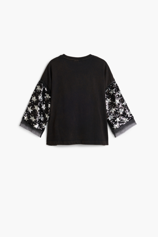 Bluza cu maneca 3/4 cu paiete