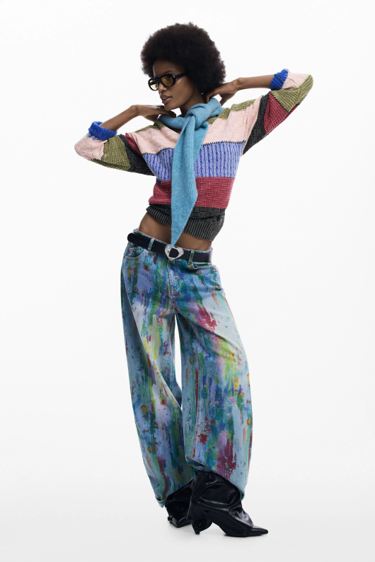 Pantaloni denim arty