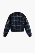 Jacheta bomber cu carouri brodata