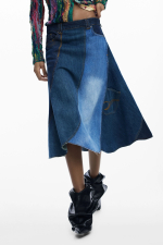 Fusta din denim patch