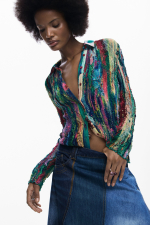 Fusta din denim patch