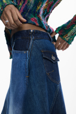 Fusta din denim patch