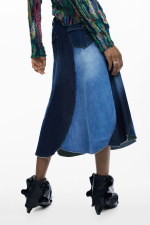 Fusta din denim patch