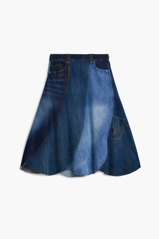 Fusta din denim patch