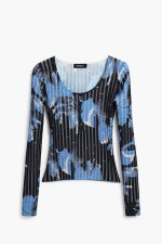 Pulover subtire cu textura florala
