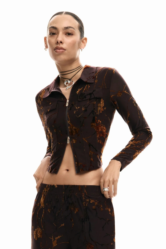PANTALONI LUNG CU PRINT ORIENTAL