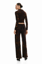 PANTALONI LUNG CU PRINT ORIENTAL