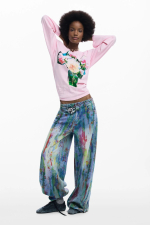BLUZA ROZ CU PRINT FLORAL