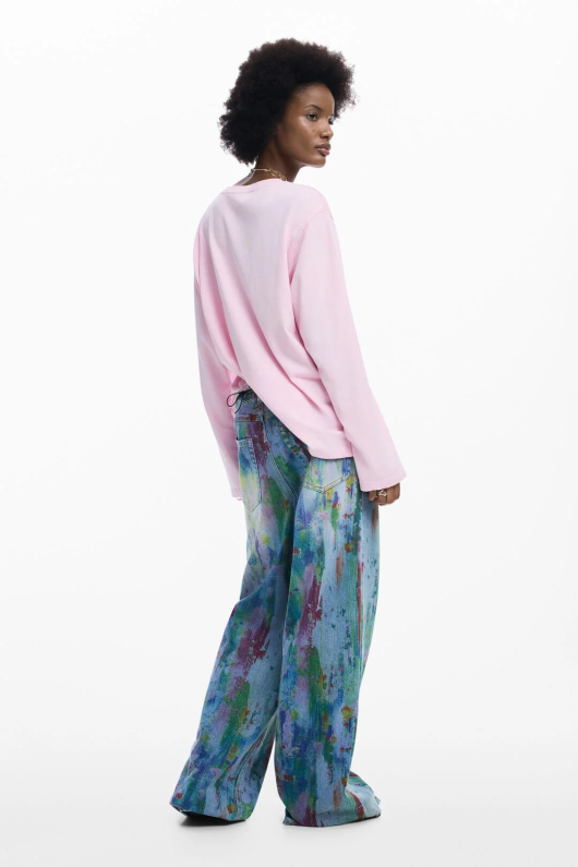 BLUZA ROZ CU PRINT FLORAL