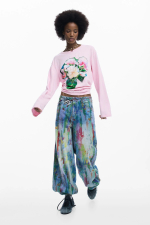 BLUZA ROZ CU PRINT FLORAL