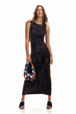 Rochie midi cu print oriental