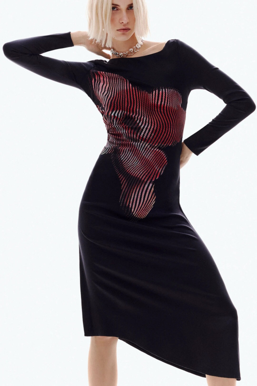 ROCHIE NEAGRA CU PRINT PIXELAT