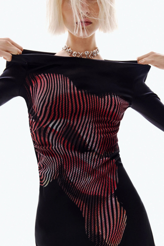 ROCHIE NEAGRA CU PRINT PIXELAT
