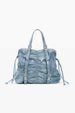 RUCSAC/GEANTA MEDIE, DIN DENIM PLISAT