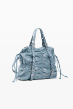 RUCSAC/GEANTA MEDIE, DIN DENIM PLISAT