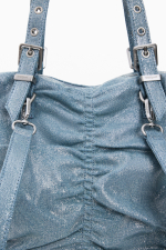 RUCSAC/GEANTA MEDIE, DIN DENIM PLISAT