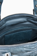 RUCSAC/GEANTA MEDIE, DIN DENIM PLISAT
