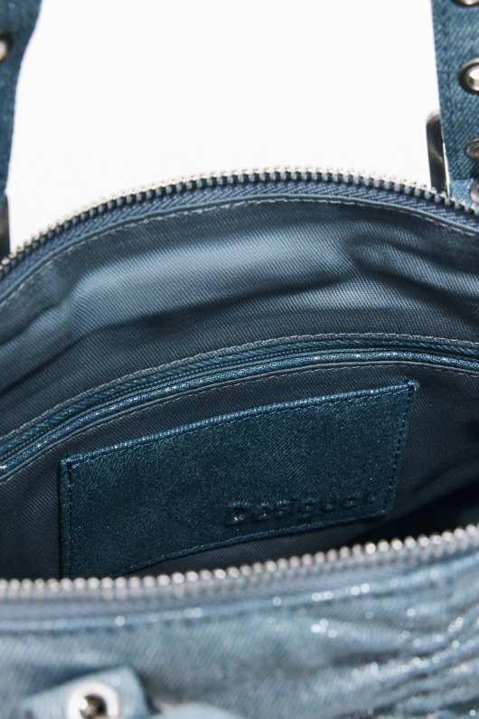 RUCSAC/GEANTA MEDIE, DIN DENIM PLISAT
