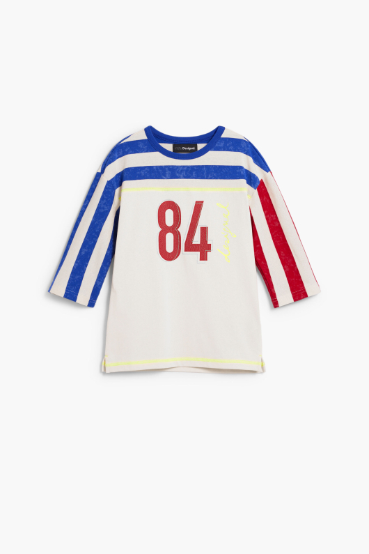 Tricou cu maneca 3/4 cu dungi