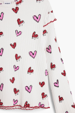 Tricou cu maneca lunga si inimioare