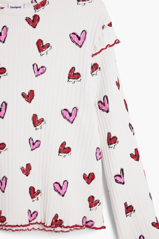 Tricou cu maneca lunga si inimioare