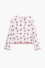 Tricou cu maneca lunga si inimioare
