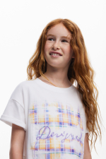 Tricou cu maneca scurta si carouri