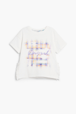 Tricou cu maneca scurta si carouri