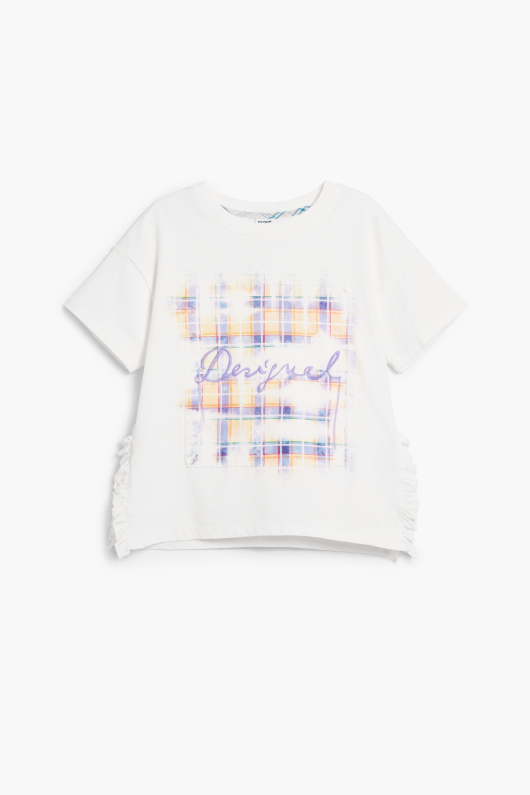 Tricou cu maneca scurta si carouri