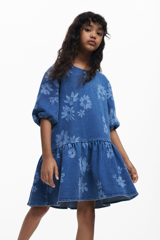 Rochie din denim cu flori